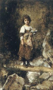 阿列尅謝 阿列維奇 哈拉莫夫 A Peasant Girl on a Footbridge 阿列尅謝 阿列維奇 哈拉莫夫 A Peasant Girl on a Footbridge